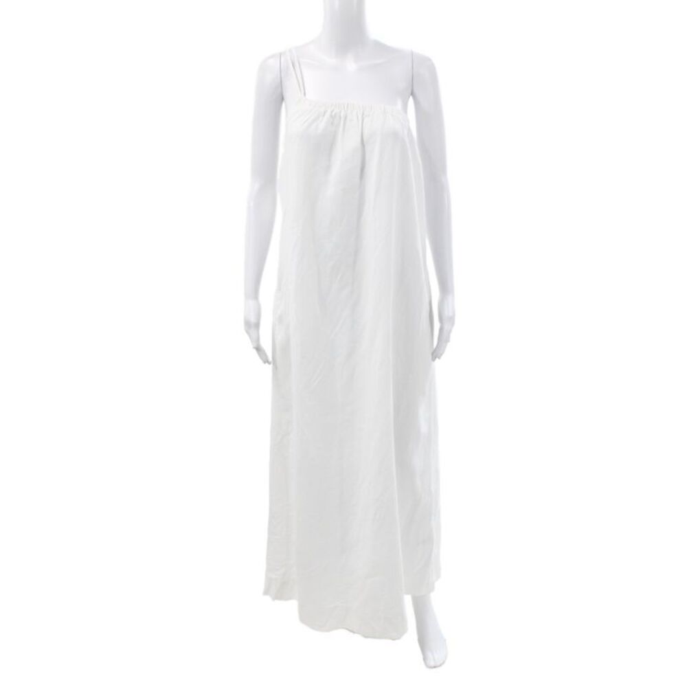 Stateside Women Maxi One Shoulder White Linen Dress Size XS